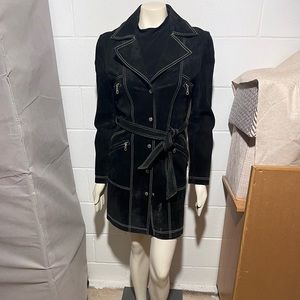 Arden B Leather Trench Coat Size 3/4